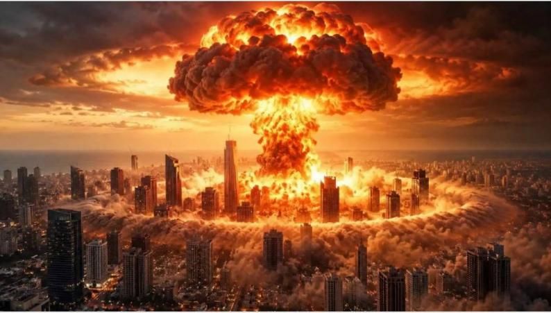 نتنياهو يثير الجدل بنشر صورة لانفجار نووي فوق تل أبيب محذراً من خطر وجودي