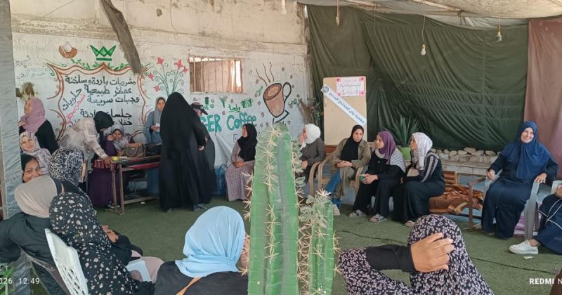 وزارة التنمية الاجتماعية تنفذ لقاءً توعويًا لسيدات مخيم الكرامة بغزة بالتزامن مع "أكتوبر الوردي"
