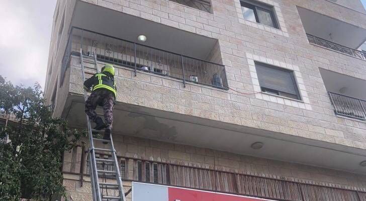الدفاع المدني يحرر طفلين حاصرتهما النيران داخل شقة في بيت لحم