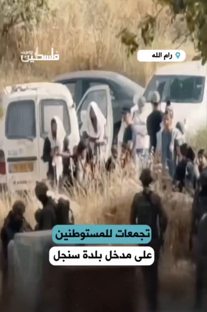 بحماية قوات الاحتلال..مستوطنون يؤدون طقوسا تلمودية عند مدخل بلدة سنجل شمال رام الله