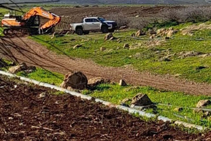 الاحتلال يقتلع مئات الأشجار ويواصل تجريف أراض شرق طوباس