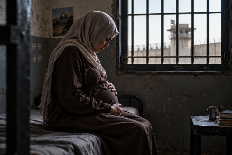  جنينٌ خلف القضبان.. براءة أبو خديجة تحمل طفلها وخوفها في سجن الدامون