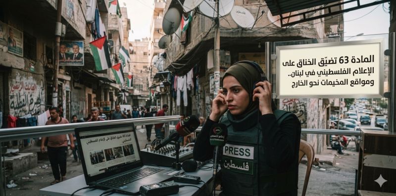 المادة 63 تضيّق الخناق على الإعلام الفلسطيني في لبنان.. ومواقع المخيمات نحو الخارج