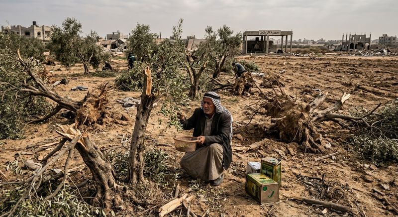 موسم الزيتون في غزة.. حرب اقتلعت الأشجار ودفعت المزارعين إلى حافة الخسارة