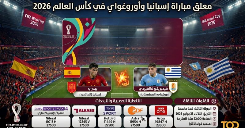 معلق مباراة إسبانيا وأوروغواي في كأس العالم 2026