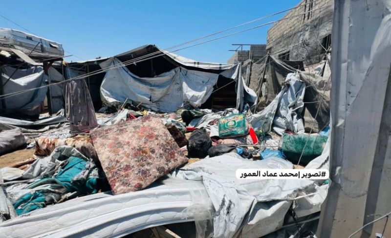 شهيدة و7 جرحى في قصف إسرائيلي استهداف خيام النازحين بمواصي خانيونس