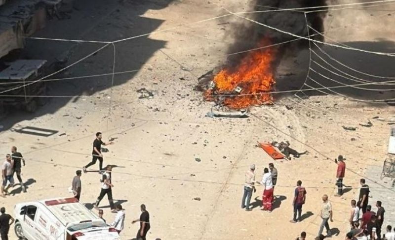 شهيدان و13 إصابة بقصف إسرائيلي لمركبة في مدينة غزة