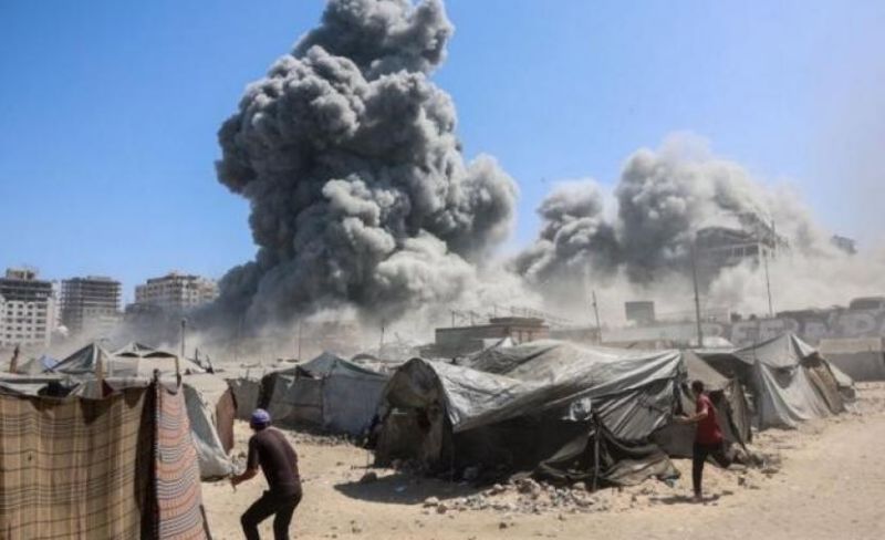 مصابون في قصف للاحتلال شرق مدينة غزة