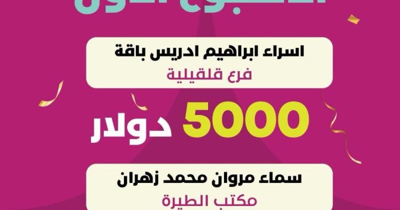 بنك فلسطين يعلن أسماء الفائزتين بالجائزة الأولى ضمن حملته الجديدة لتشجيع الدفع الإلكتروني عبر البطاقات وخدمة  "Quick QR"