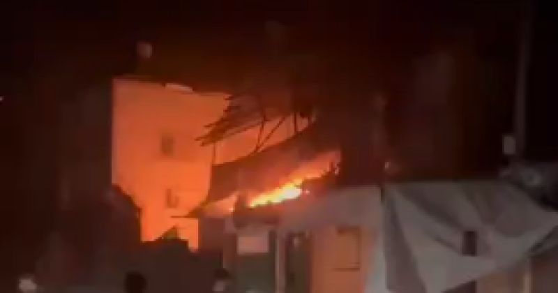 مصابون واشتعال منزل في قصف إسرائيلي على وسط غزة