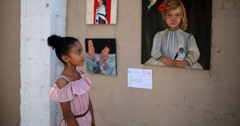 معرض "ريشة السلام" في غزة