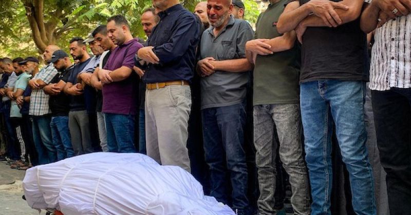 وداع جثمان شادي أبو حصيرة بمدينة غزة