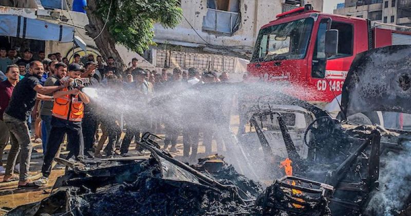 غارة إسرائيلية استهدفت مركبة في حي تل الهوا بمدينة غزة
