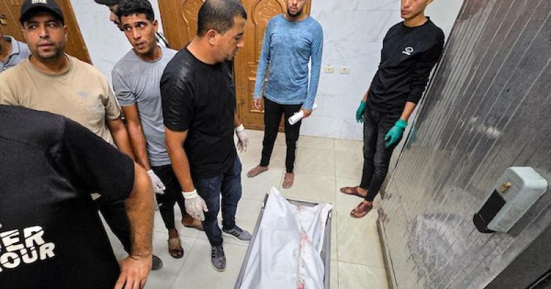 جثمان معاذ جمال أبو نصيرة في مجمع ناصر الطبي