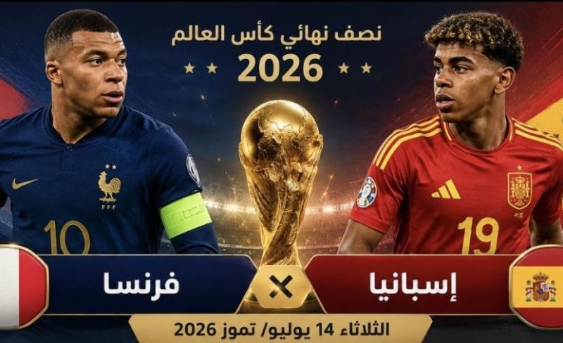 بث مباشر الان.. شاهد مباراة فرنسا وإسبانيا في نصف نهائي كأس العالم 2026 جودة عالية