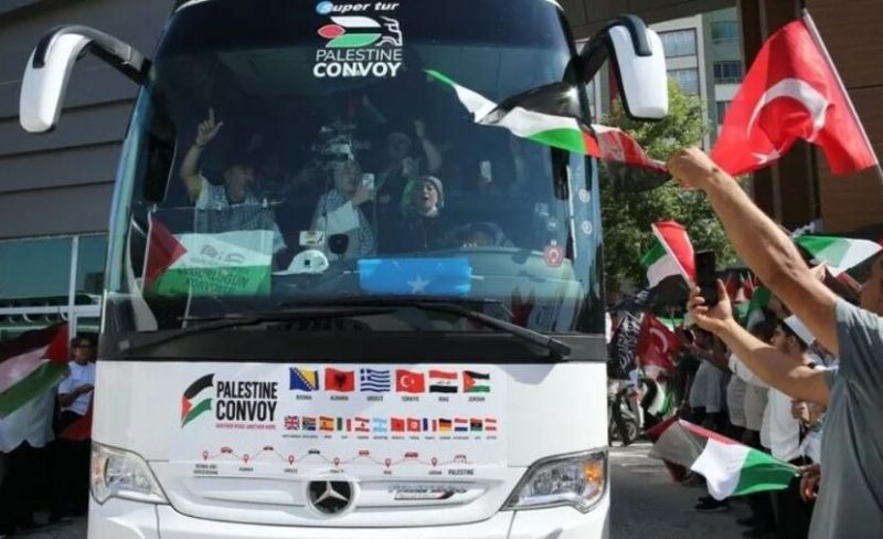 "قافلة فلسطين" تصل إلى ديار بكر التركية
