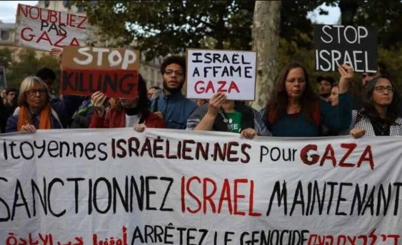 متظاهرون في باريس يُطالبون بفرض عقوبات على "إسرائيل"