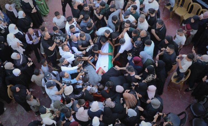 تشييع جثمان الشهيد هارون اشتية في سالم شرق نابلس