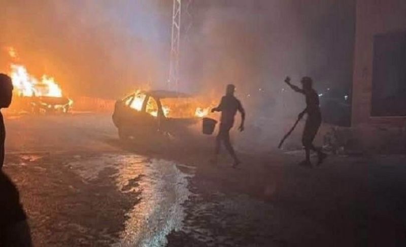 مستوطنون يحرقون 3 مركبات جنوب نابلس