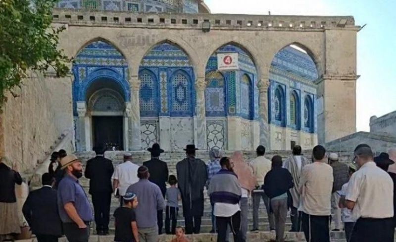 مستوطنون يؤدون طقوسا تلمودية في باحات الأقصى