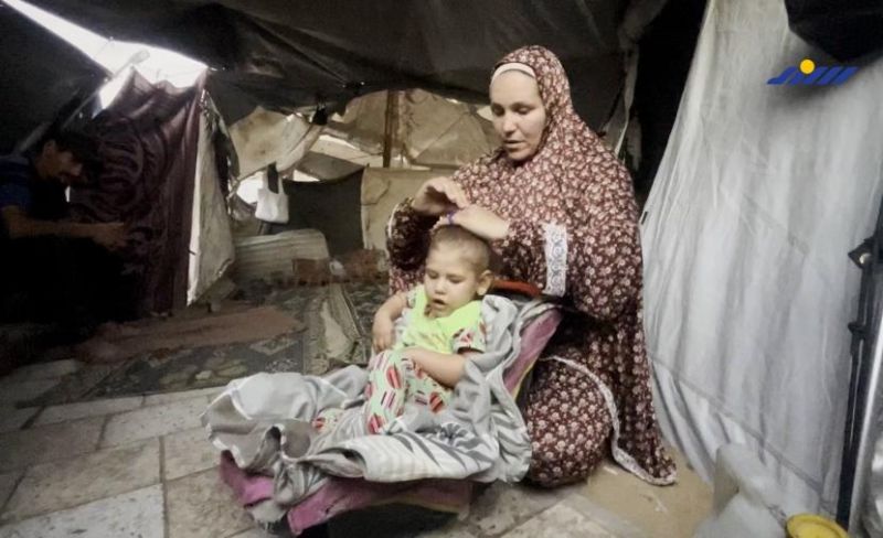 غزة.. أسرة تُحارب شلل طفليها الدماغي في خيمة