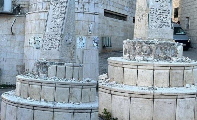 مستوطنون يدمرون نصبا تذكاريا جنوب نابلس